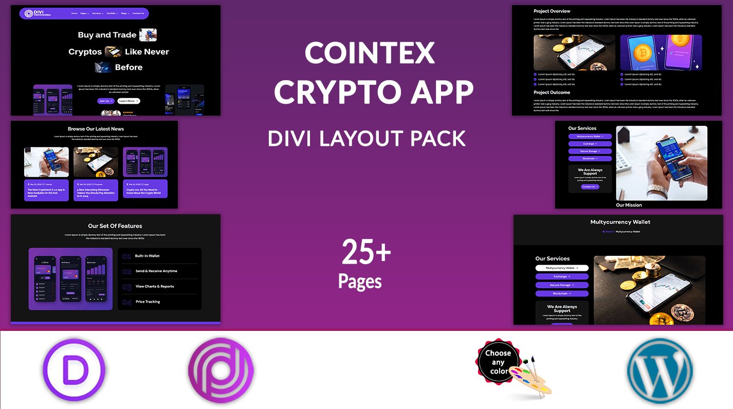 Crypto App Divi Layouts Pack
