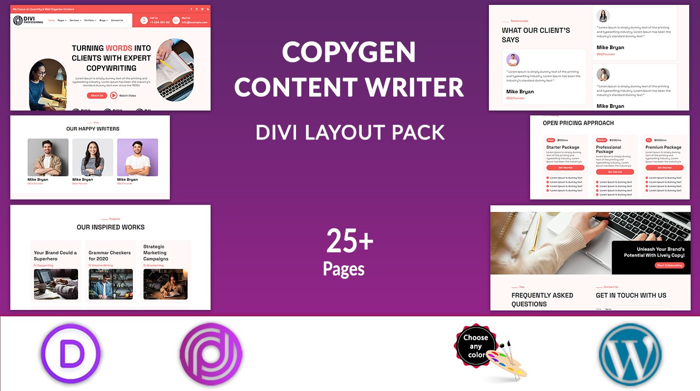 Divi Content Writer Layouts Pack