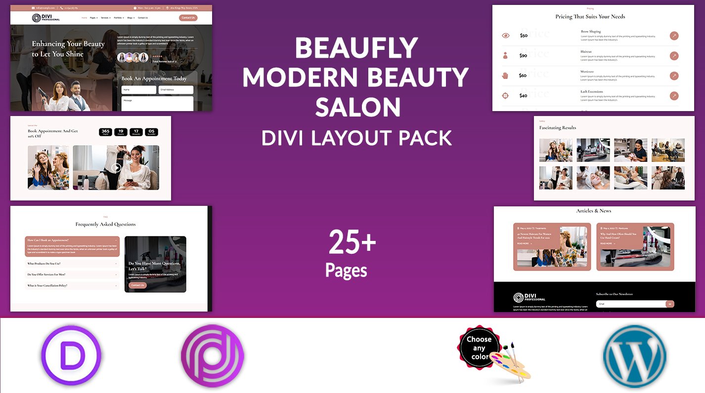 Divi Modern Beauty Salon Layouts Pack