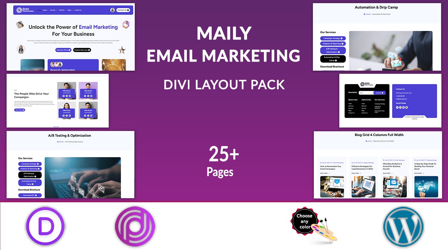 Divi Email Marketing Layouts Pack